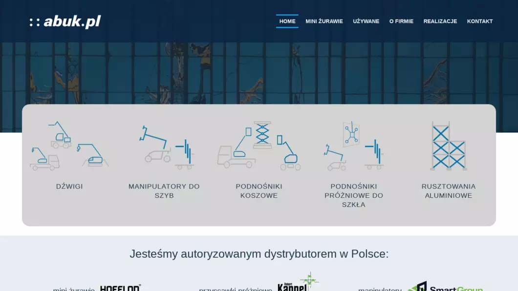 Mini dźwigi, żurawie do wynajęcia Warszawa - Abuk